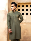 Shahjahan - Army Green Kurta Trouser - 2 Piece