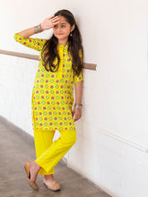 Kidoz Kloset - Daisy Printed Yellow Kurta For Girl