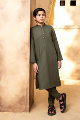Shahjahan - Army Green Kurta Trouser - 2 Piece