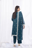Sadia Aamir - Sabaat - Teal - Khaddi Net - 3 Piece