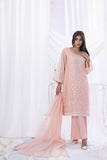 Sadia Aamir - Shafaq - Pink - Khaddi Net - 3 Piece