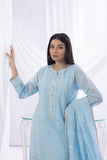 Sadia Aamir - Falak - Baby Blue - Khaddi Net - 3 Piece