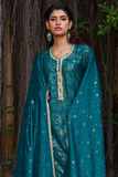 Huma Adnan - Arwina - Jamawar - Sea Green - 3 Piece