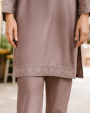 Ayla Studio - Dobby Lawn Gul-E-Nazuk Embroidered Suit For Women - Soft Mauve - 2 Piece