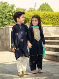 Kidoz Kloset - Stary Night Embroidered Block Print Shalwar Kameez Set For Girl