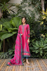 Shehrnaz - Shabnam - SHK-1429 - Fuchsia / Purple - Cotton Net - 3 Piece