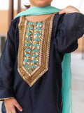 Kidoz Kloset - Stary Night Embroidered Block Print Shalwar Kameez Set For Girl