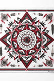 Black Wolf - RED ALPANA DESIGNS SILK ASCOT - White - 1 Piece