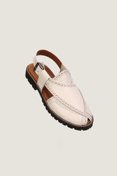 Navado - Brogue Peshawari Off White Sandals For Men