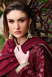 Huma Adnan - Reha - Silk - Maroon - 3 Piece