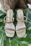 MILLI SHOES - Silver Double-Strap Embellished Sandals - Heels - Golden - 1620