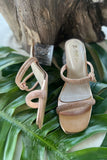 MILLI SHOES - Silver Double-Strap Embellished Sandals - Heels - Rose Gold - 1620