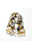 Black Wolf - ETHNIC ABSTRACT MEN SCARF - WHITE - SILK - 1 Piece