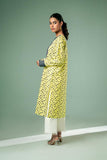FOZIA KHALID - Lime Crew Neck Tunic - Cotton - 1 Piece