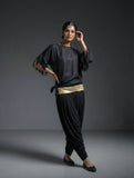 Maheen Khan - Linea Fringe Raw Silk Top For Women - Black - 1 Piece