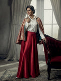 Maheen Khan - Blended Satin Crimson Grace Skirt For Women - Grey Brown Olive - 1 Piece