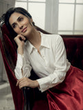 Maheen Khan - Blended Satin Sheen Top For Women - Mint Green - 1 Piece