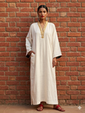 Gulabo - Nooreh Pure Irish Top For Women - Ecru - 1 Piece