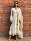 Maheen Khan - Khaddi Net Opaline Dupatta For Women - White - 1 Piece