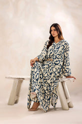 SAFWA - Printed - Blue - Lawn - 2 Piece - Stitched