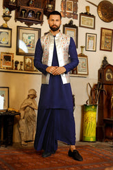 Arif Ashraf - Neelam - Royal Blue - Tissue & Raw Silk - 3 Piece