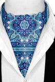 Black Wolf - PERSIAN ART SILK ASCOT - Blue - 1 Piece
