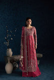 Maria Osama Khan - Gulbahar Pink Organza / Raw Silk Suit For Women - 3 Piece