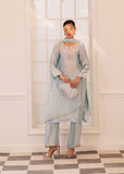 Allure By Ih - Arona Thai Silk Suit For Women - Ice Blue - 3 Piece