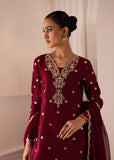 Allure By Ih - Burberry Thai Silk Suit For Women - Burgundy - 3 Piece