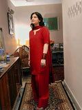 Syah - Laal Bahaar - Tussel Silk - Deep Red - 3 Piece