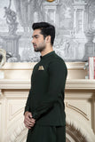 Shahjahan - Bottle Green Kurta Trouser with Waistcoat For Men