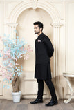 Shahjahan - Black Soft Cotton Kurta Trouer with waistcoat For Men