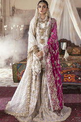 Maria Osama Khan - Arya - 003 with Shawl - Off-White - Raw Silk - 3 Piece - Studio by TCS