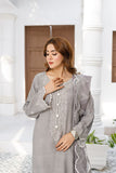 Anayra Amal - Abr - Silver Grey - Dull Silk - 3 Piece