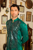 Arif Ashraf - Emerald - Bottle Green - Raw Silk - 2 Piece