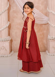 Modest - Maysuri Embroidered Frock For Girl - 3 Piece