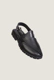 Navado - Brogue Peshawari Black Sandals For Men