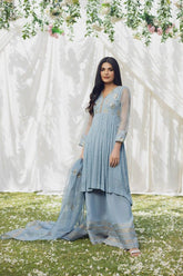 Aisha Fatema - Fortune Grey - Embroidered Chiffon - 2 Piece - Studio by TCS