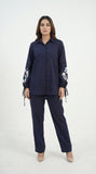 Reema Ahsan - Izzy Lawn Suit For Women - Navy Blue - 2 Piece