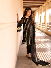 Kidoz Kloset - Night Spark Black Chiffon Embroidered Set For Girl