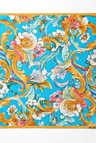 Black Wolf - ELEGANCE COLORFUL FLORAL SILK ASCOT - Turquoise - 1 Piece