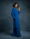 Gulabo - Blended Crepe Suit For Women - Royal Blue - 2 Piece