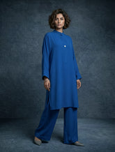 Gulabo - Blended Crepe Suit For Women - Royal Blue - 2 Piece