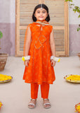 Modest - Toddler Cotton Suit For Girl - Orange - 3 Piece