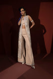 Shahid Chuhan - Silken Trail Organza Jacket For Women - Nude