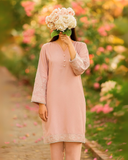 Ayla Studio - Dobby Lawn Gulbadan Embroidered Suit For Women - Pink - 2 Piece