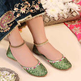JootiShooti - Bandhani Emerald Khussa For Women
