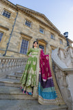 Kaanchi London - Rang-e-Hina Raw Silk Lehenga For Women - Green - 3 Piece
