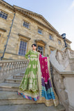 Kaanchi London - Rang-e-Hina Raw Silk Lehenga For Women - Green - 3 Piece