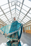 Kaanchi London - Gul Mehr Organza Pishwas For Women - Teal Blue - 3 Piece